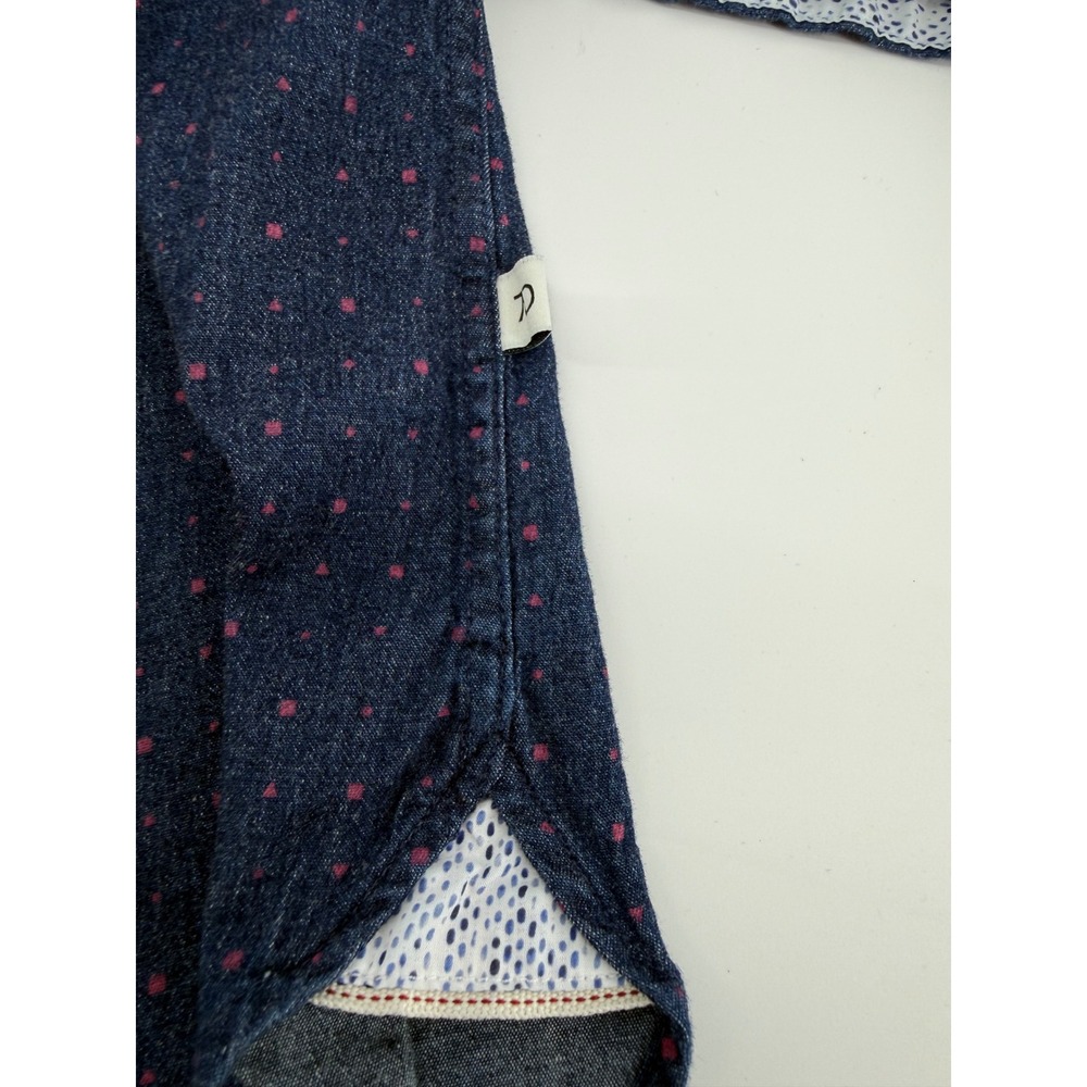 7‎ Diamonds Audio Tree Denim Stretch Woven Shirt Mens XXL Blue Dot SMK-6521 - Picture 6 of 7